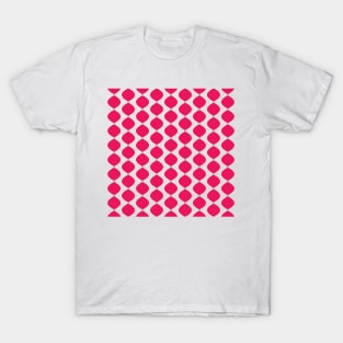 Midcentury Modern Retro 60s Waves Pattern  (Pure Magenta Red) T-Shirt